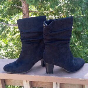Sam Edelman black faux suede boots sz 8 1/2